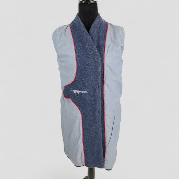 Set Urban Deluxe Women's Chunky Blue Knit Coat 6 - Picture 8 of 10